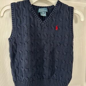Polo by Ralph Lauren Men's Dark Blue Cable Knit Sweater Vest